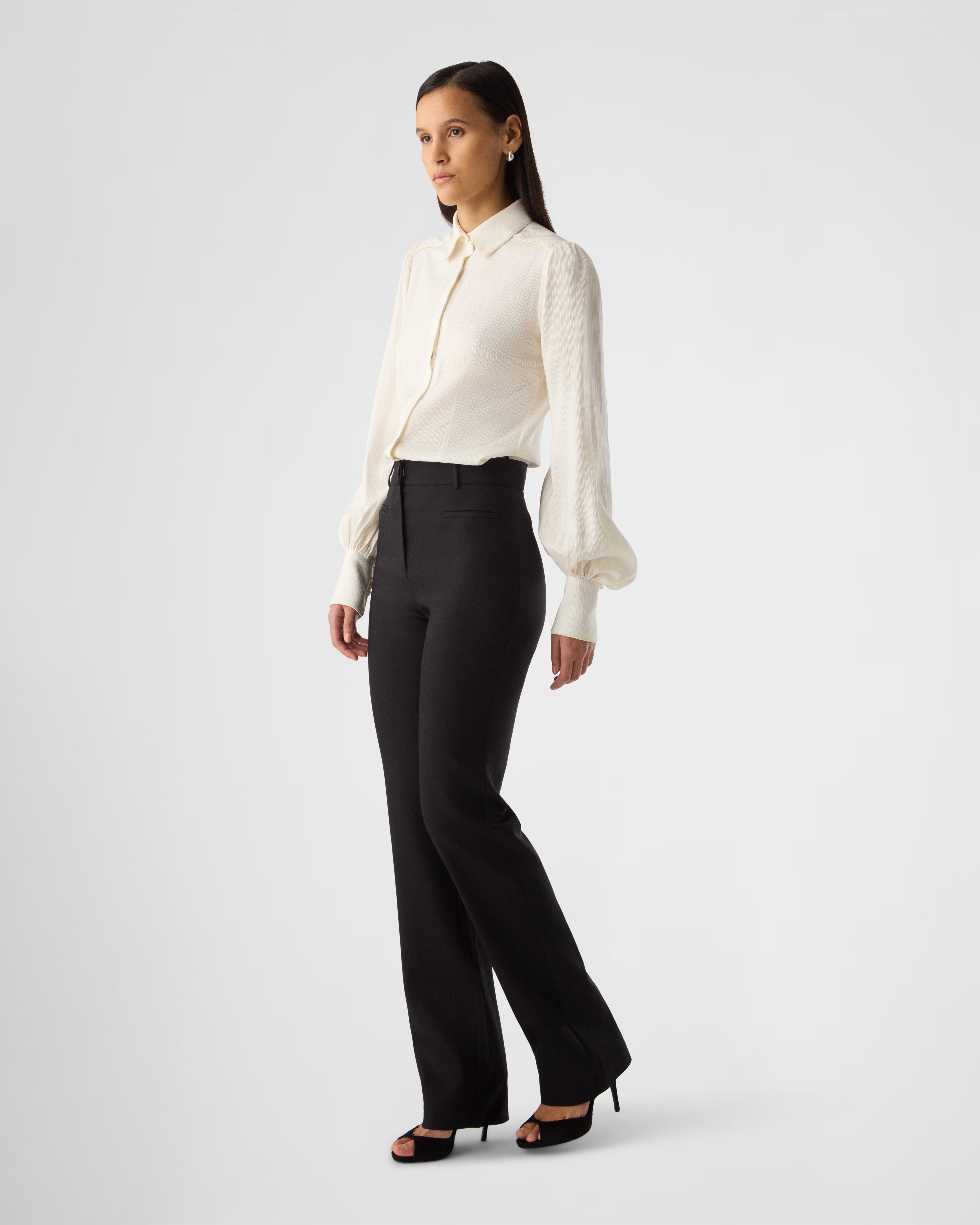Gaia fitted high-waist trousers