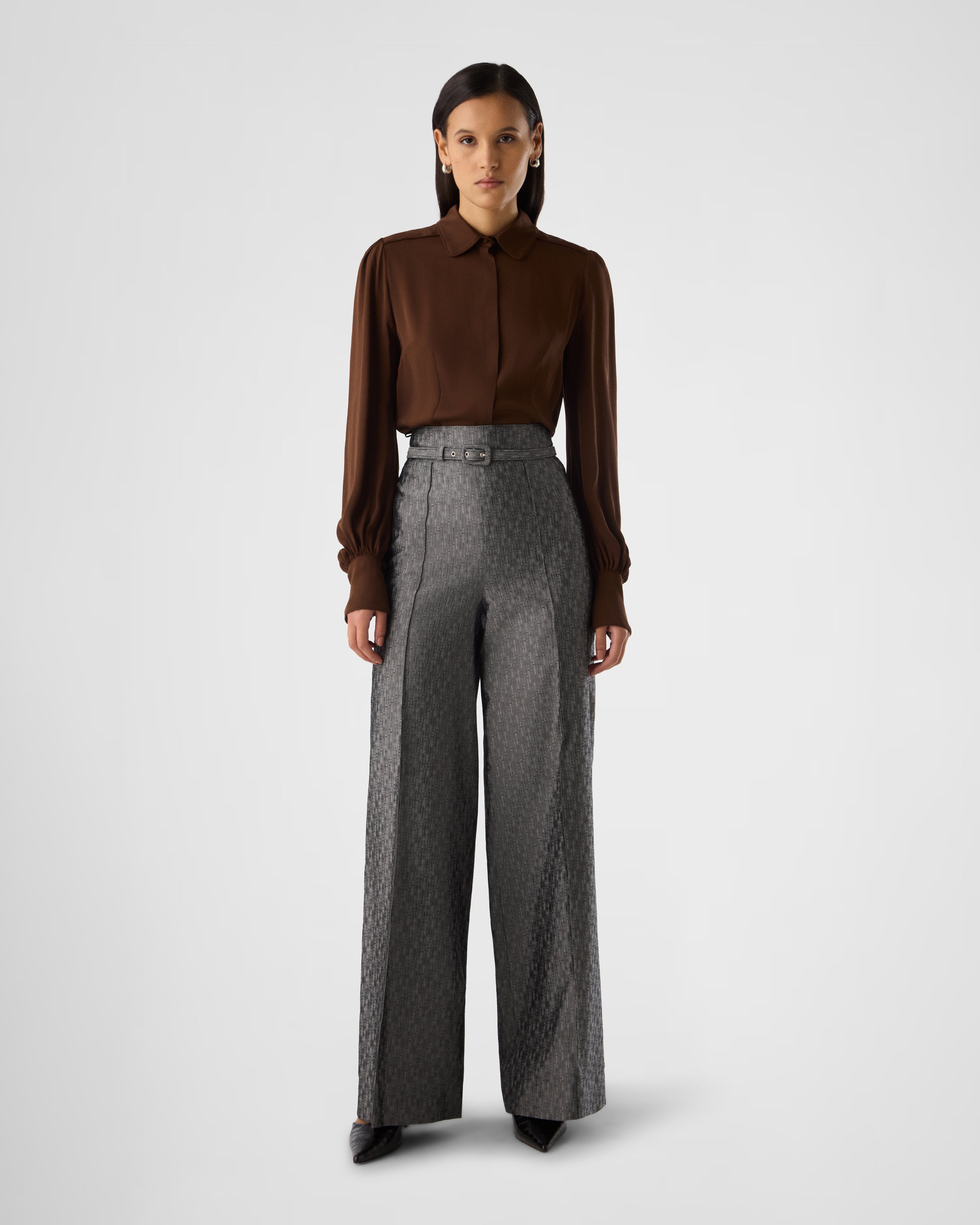 Luna high-waist wide leg trousers