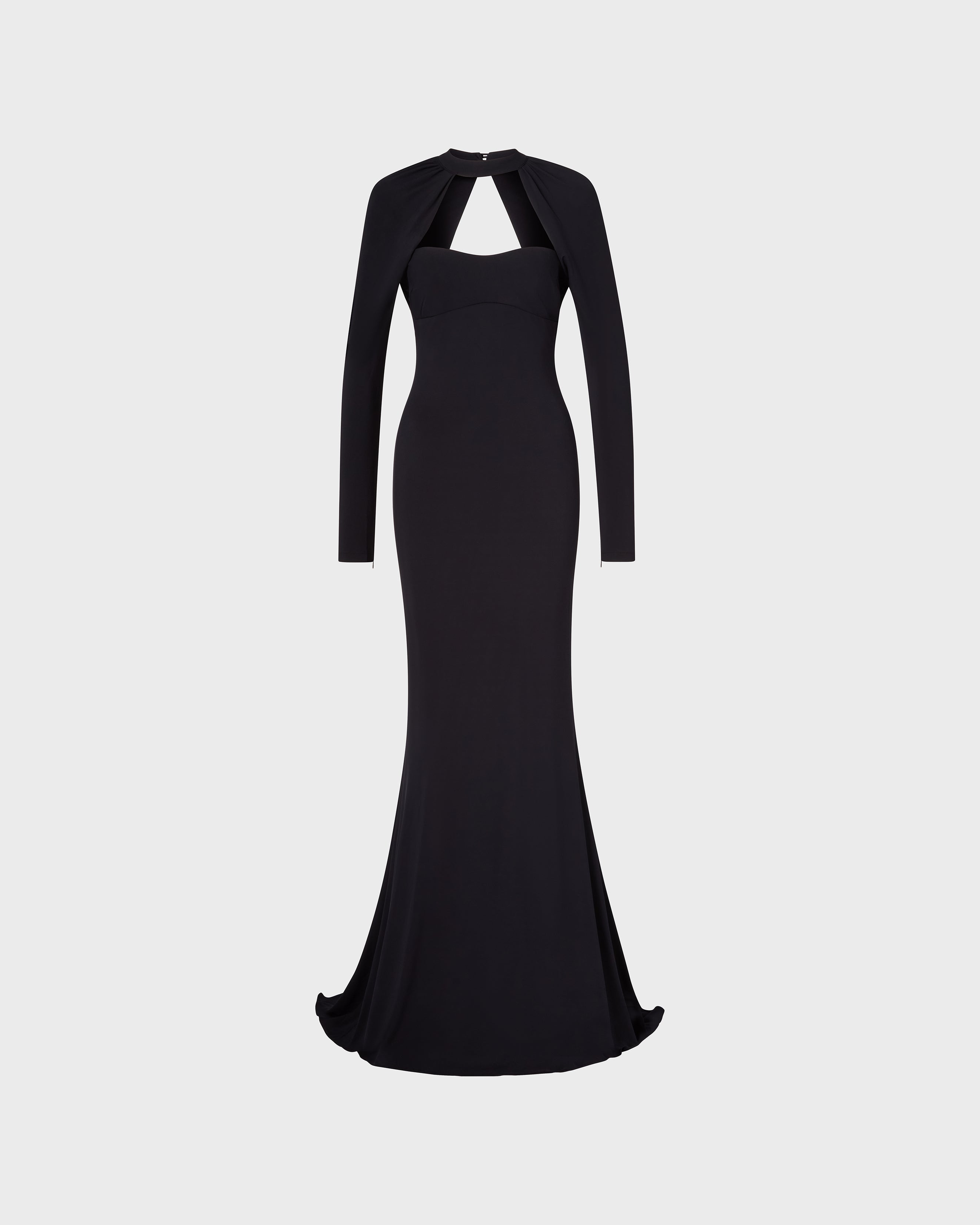 Nova draped shoulder long dress