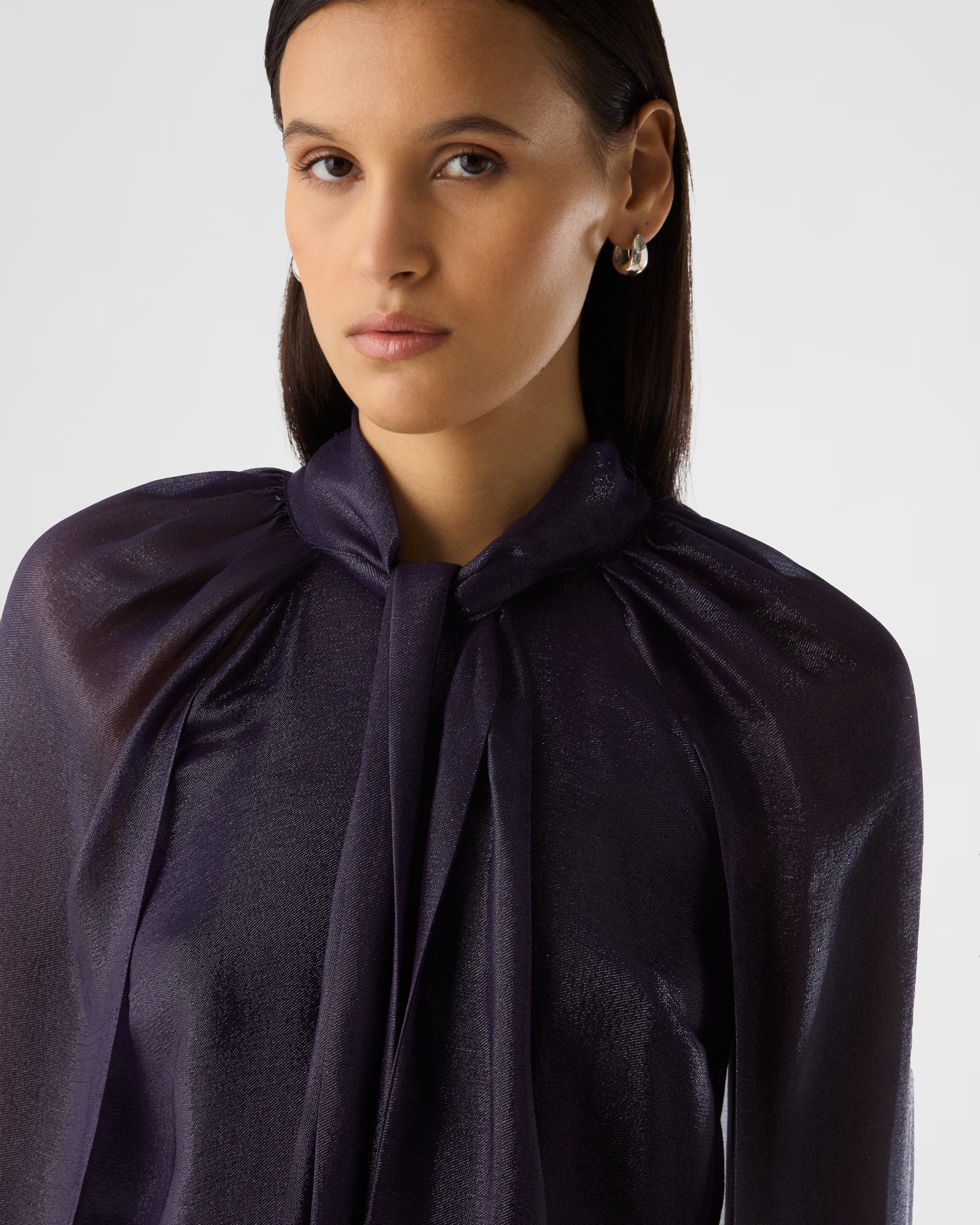 Alya cape sleeved bow blouse