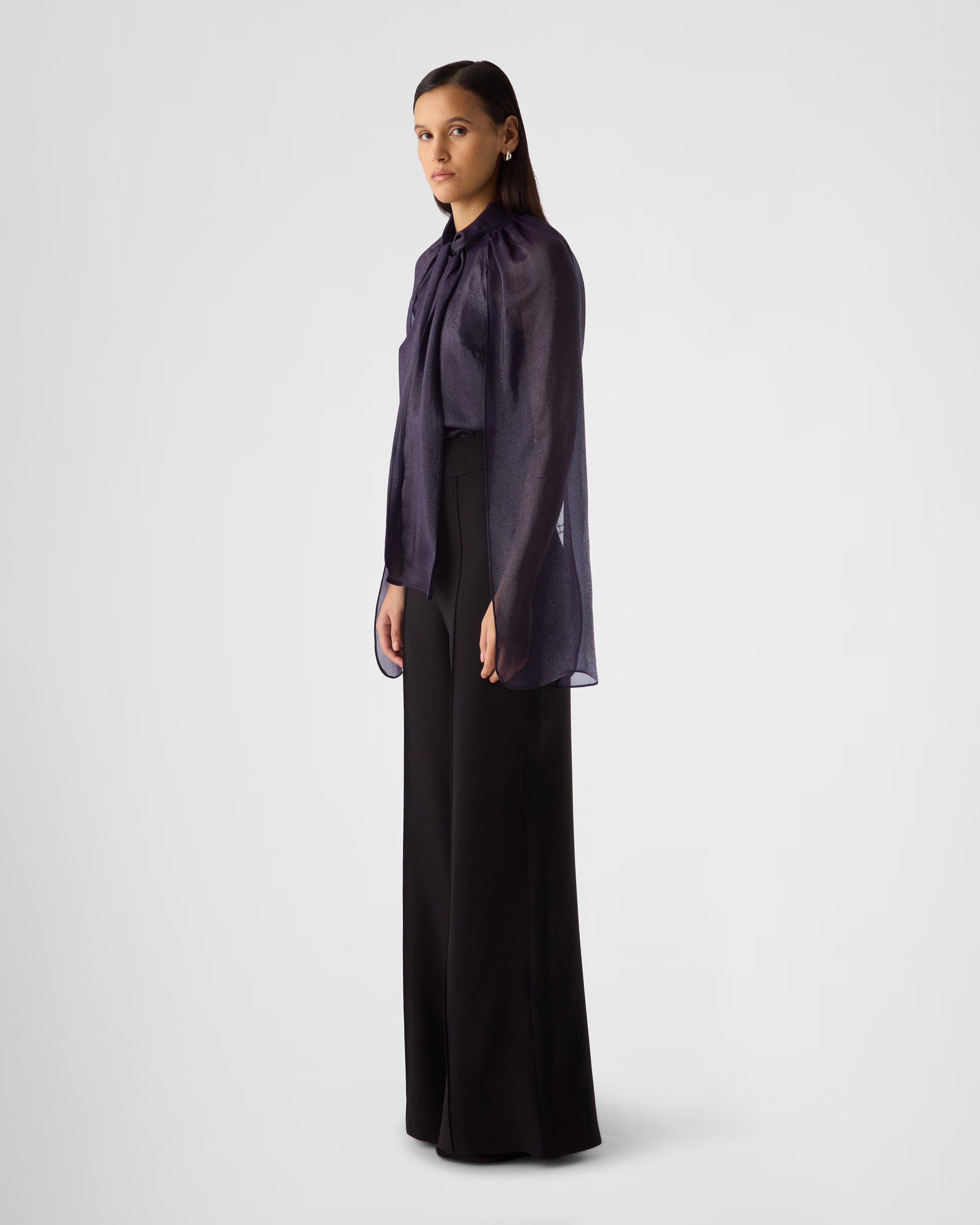 Alya cape sleeved bow blouse