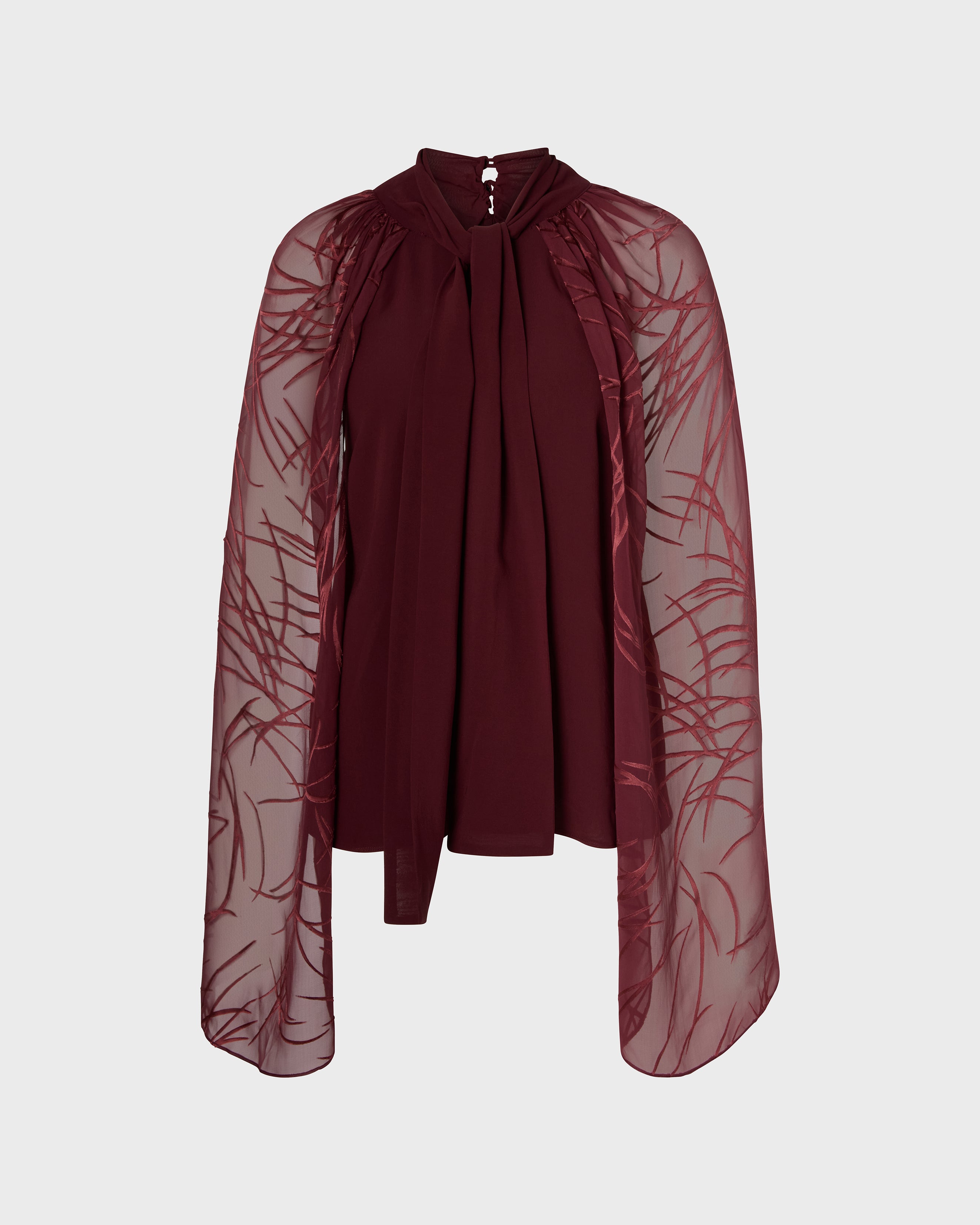 Alya cape sleeved bow blouse